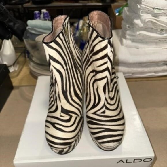 Aldo Zebra Print Ankle Boots - Picture 1 of 2